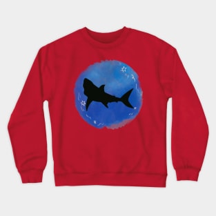 watercolor with shark silhouette Crewneck Sweatshirt